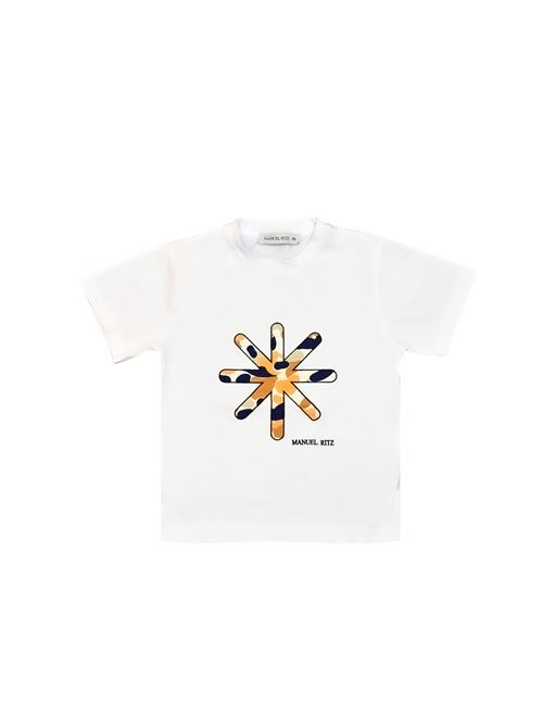 T-shirt, bambino, logata. MANUEL RITZ | MR2189BI